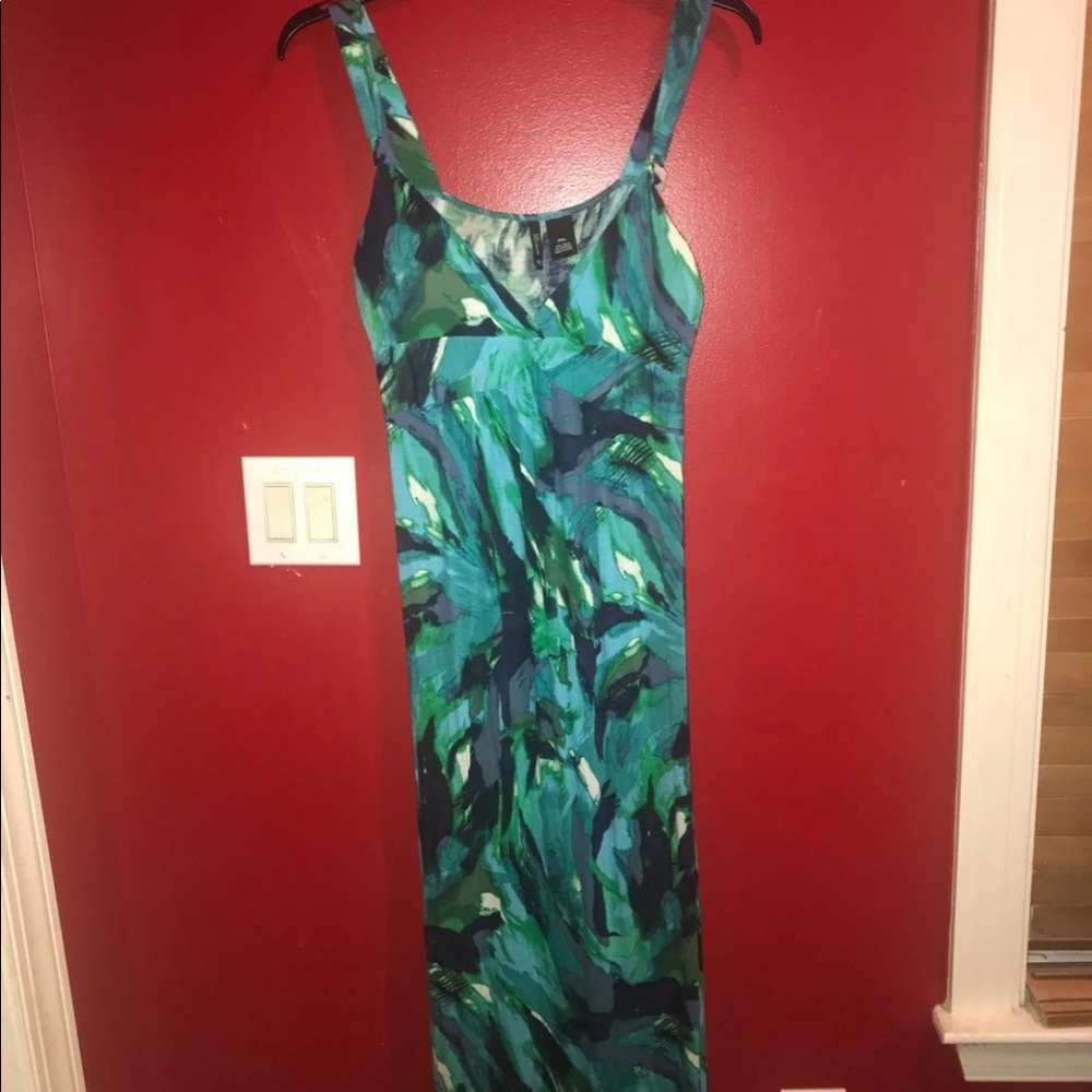 New Directions Blue Green Sleeveless Maxi Dress